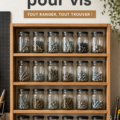Un espace de bricolage organisé avec des vis bien rangées