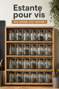 Un espace de bricolage organisé avec des vis bien rangées