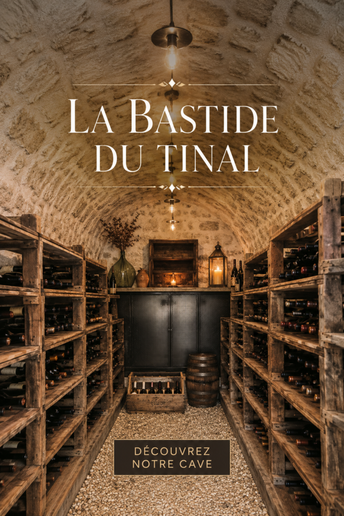 Vue panoramique de la bastide du Tinal entourée de verdure