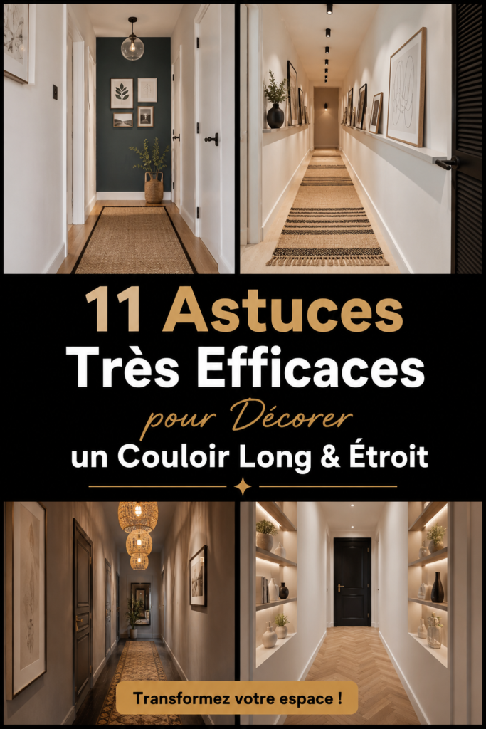 Couloir décoré avec des couleurs claires et des éléments décoratifs modernes