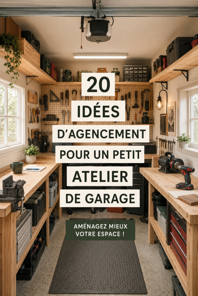 Aménagement d'un petit garage en atelier coloré et fonctionnel
