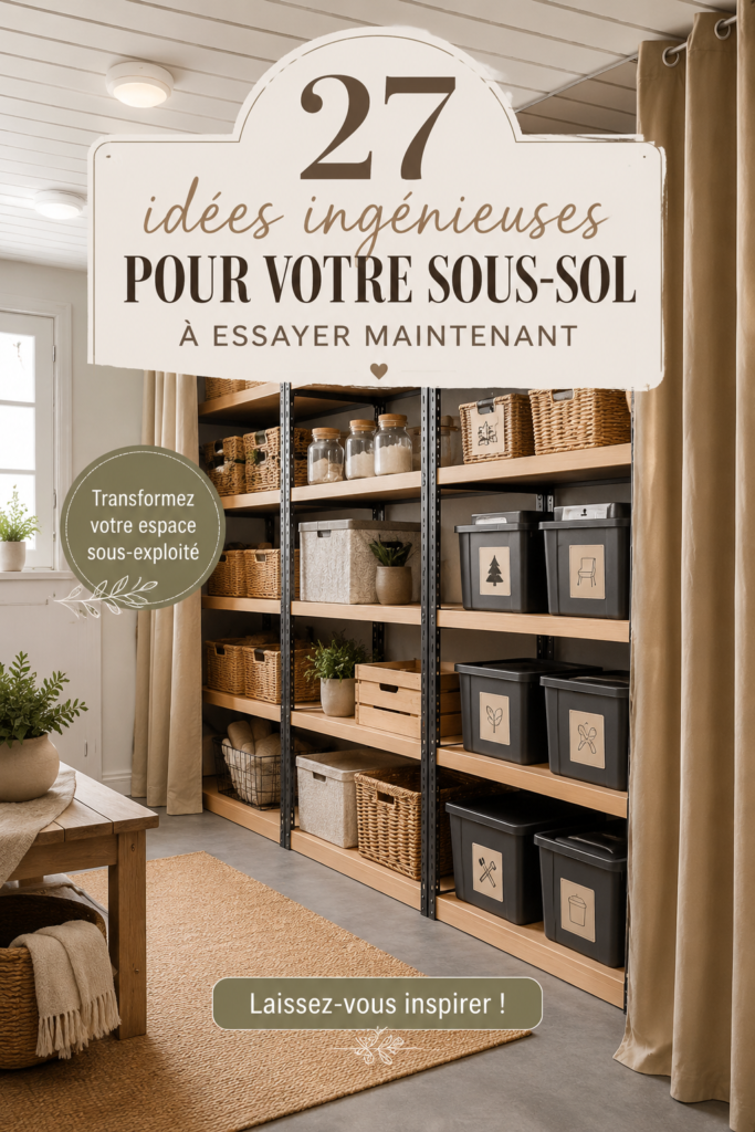 Un sous-sol joliment aménagé avec un coin salon chaleureux et déco moderne.
