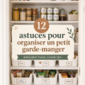 Garde-manger bien organisé avec des étagères et des contenants