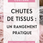 Rangement pratique réalisé avec des chutes de tissus colorés, illustrant une idée de DIY.