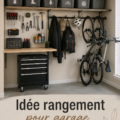 Garage organisé avec des solutions de rangement pratiques