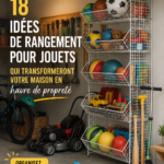 Une chambre d'enfant bien rangée avec des solutions de rangement créatives pour les jouets.