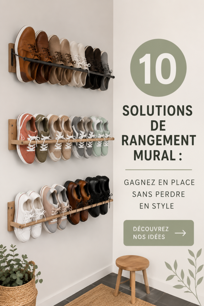 Rangement mural élégant en bois et métal dans un salon moderne