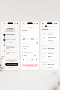 Illustration de l'application Schedula montrant un emploi du temps organisé et des tâches à réaliser