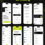 Capture d'écran d'une application de trading mobile avec interface conviviale