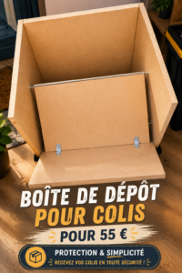 Boîte aux lettres pour colis dans un jardin