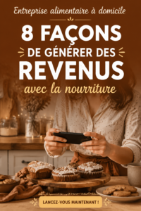 Femme cuisinant dans sa cuisine pour créer des plats à vendre.