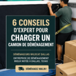 Un camion de déménagement chargé avec soin, montrant une organisation parfaite des objets.