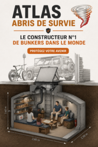 Un abri de survie construit avec soin, conçu pour garantir sécurité et confort.