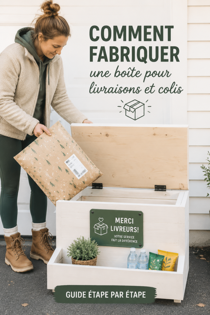 Boîte en bois faite maison pour livraisons et colis
