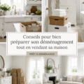 Une femme organisant ses affaires pour un déménagement et une vente de maison