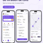 Design d'une application de livraison de colis moderne, avec interface utilisateur conviviale