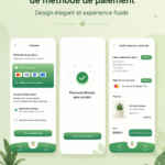 Écran de conception d'une interface de paiement mobile réalisée dans Figma