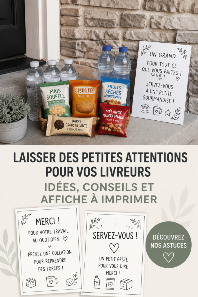 Station d'en-cas pour livreurs avec biscuits et fruits sains
