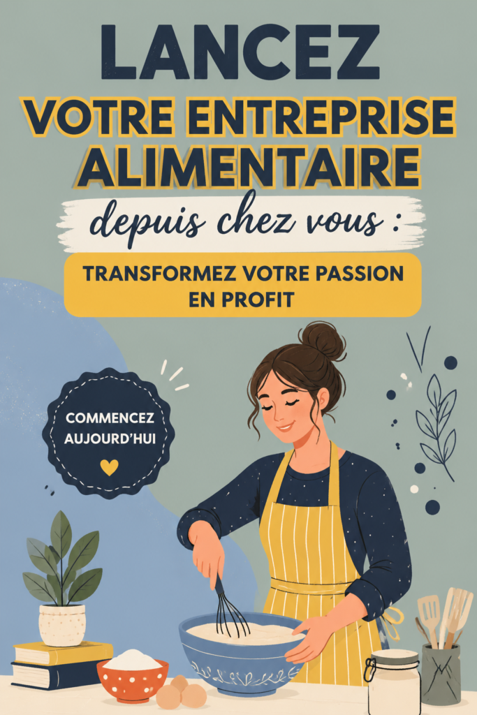 Femme préparant des plats dans sa cuisine pour son entreprise alimentaire à domicile.