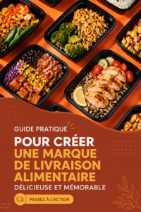 Un logo coloré et appétissant pour une marque de repas à emporter.