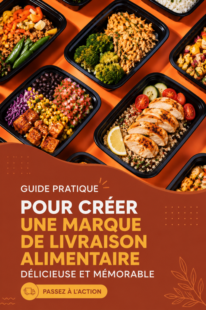 Un logo coloré et appétissant pour une marque de repas à emporter.