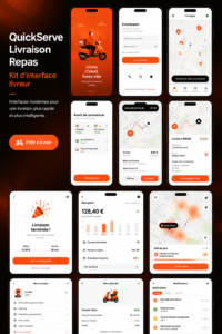 Un design moderne d'interface utilisateur pour une application de livraison alimentaire