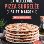 Image d'une pizza surgelée maison garnie de légumes frais et de fromage