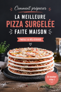 Image d'une pizza surgelée maison garnie de légumes frais et de fromage