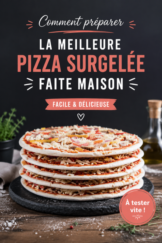 Image d'une pizza surgelée maison garnie de légumes frais et de fromage