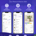 illustration montrant l'interface d'une application de gestion d'inventaire sur un smartphone