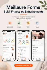 Capture d'écran d'une appli de fitness montrant un suivi d'entraînement