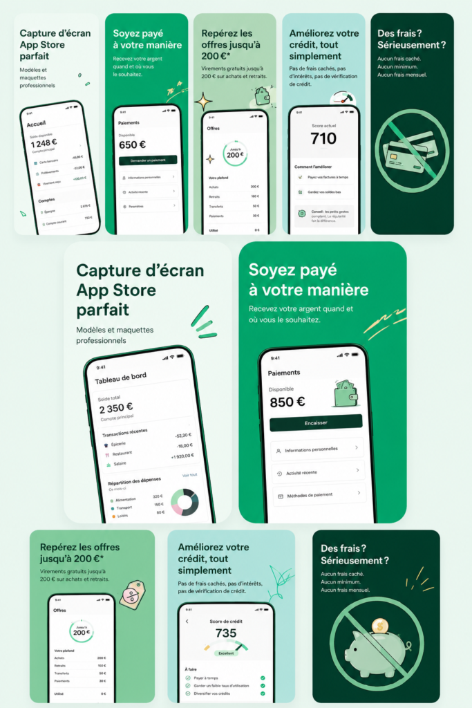 Modèles de captures d'écran attrayants pour l'App Store