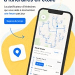 Capture d'écran de l'application Spoke Route Planner montrant l'optimisation d'un itinéraire.