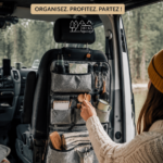 Camping-car bien organisé avec des accessoires pratiques pour un séjour confortable.