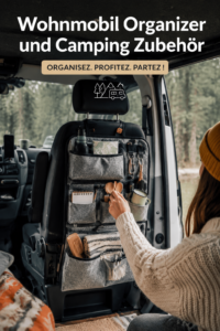 Camping-car bien organisé avec des accessoires pratiques pour un séjour confortable.