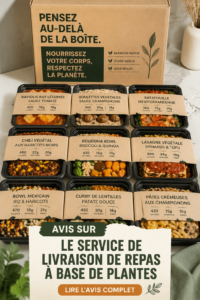 Un assortiment de plats végétaux colorés prêts à être livrés