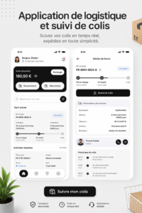 Capture d'écran d'une application de suivi de colis sur un smartphone