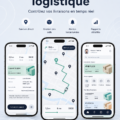Capture d'écran d'une application mobile pour le suivi de flotte logistique.