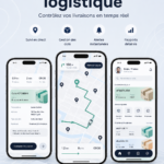 Capture d'écran d'une application mobile pour le suivi de flotte logistique.