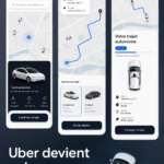 Véhicule autonome d'Uber sur la route, symbole d'une nouvelle ère dans les transports.