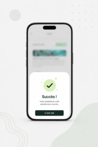 Visuel d'une application mobile avec une interface utilisateur minimaliste