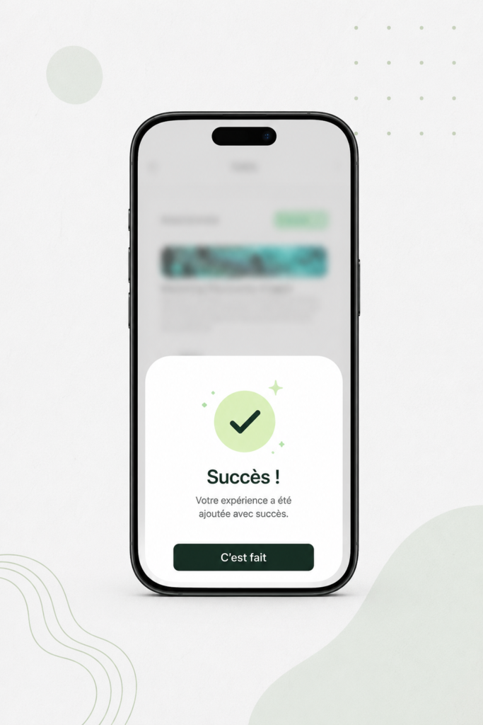 Visuel d'une application mobile avec une interface utilisateur minimaliste