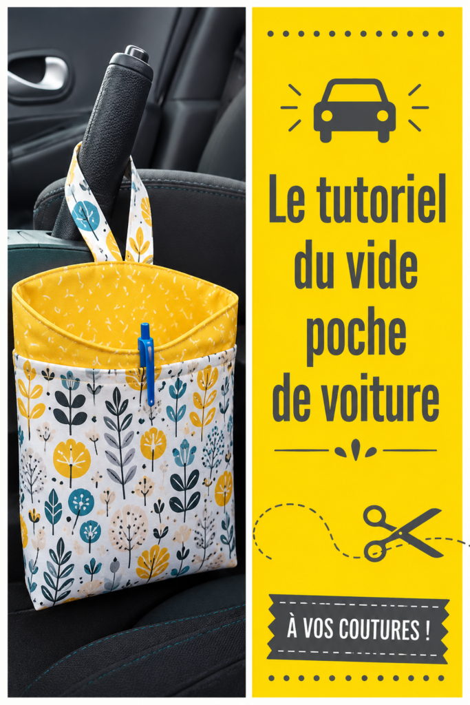Un vide poche de voiture fait maison, affichant des objets organisés comme des clés et des documents.