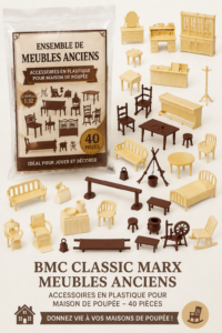 Vaste collection d'accessoires BMC pour maison de poupée