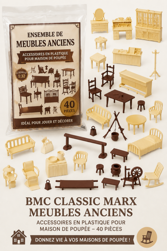 Vaste collection d'accessoires BMC pour maison de poupée