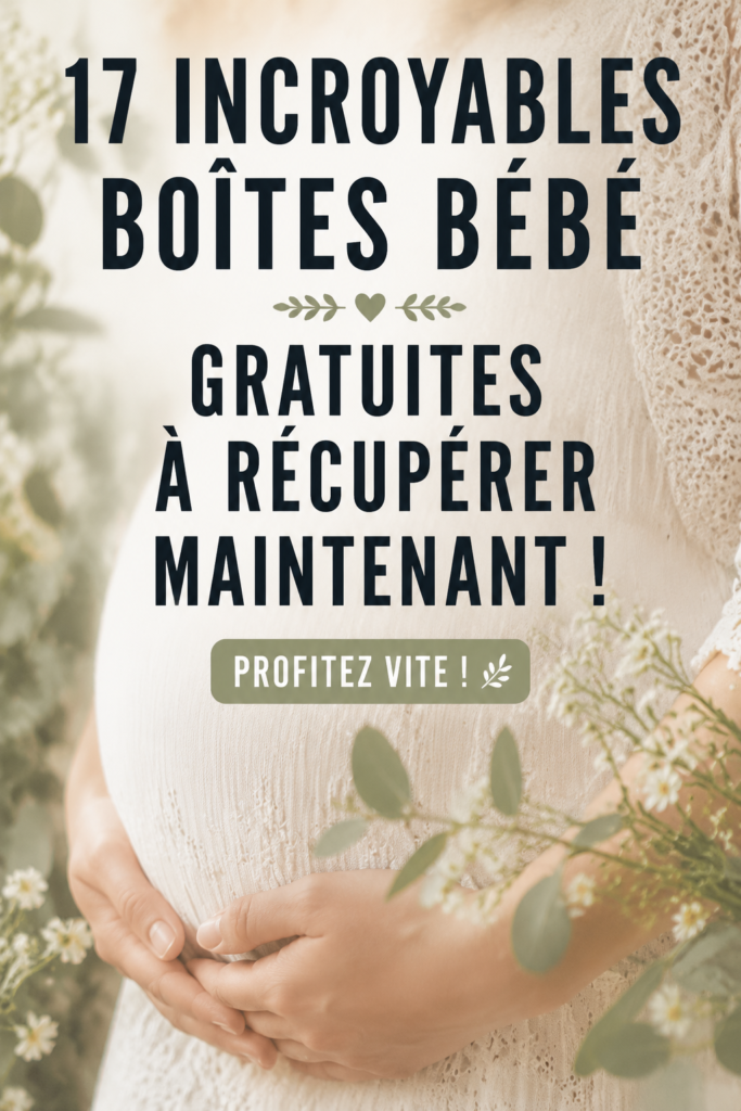 Une sélection de boîtes bébé gratuites avec divers articles essentiels pour les nouveaux-nés.