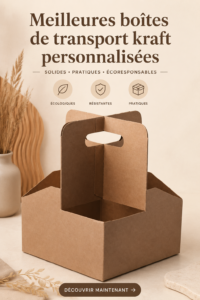 Image d'une boîte kraft personnalisée élégante sur un fond chaleureux