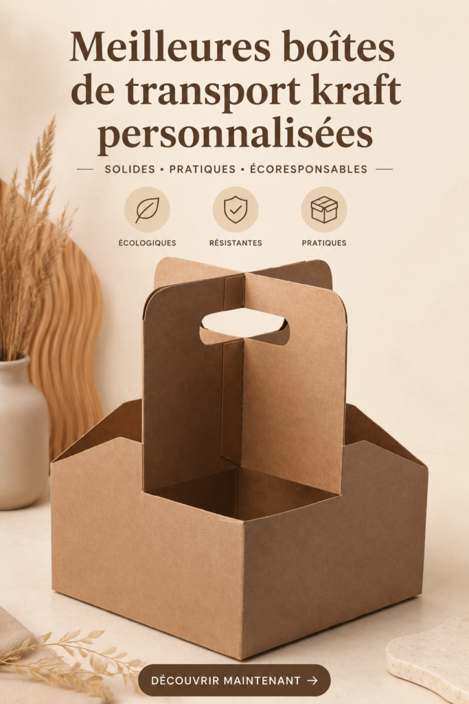 Image d'une boîte kraft personnalisée élégante sur un fond chaleureux