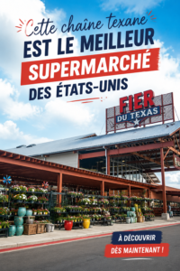 Supermarché Texas avec des étagères pleines de produits locaux et artisanaux