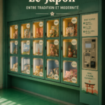 Distributeur automatique proposant une variété de boissons japonaises